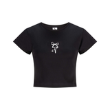 Bow Baby Tee in Black