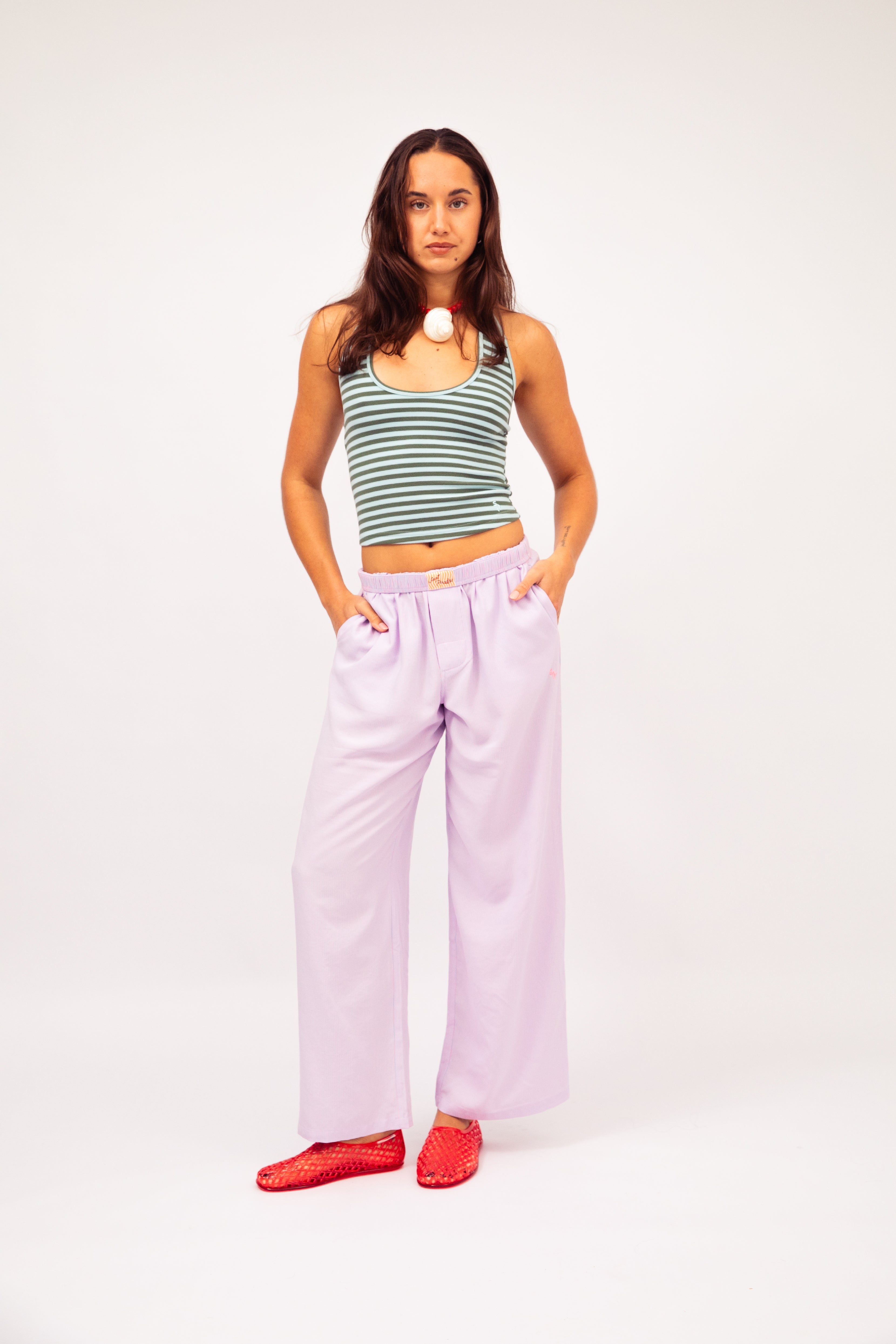 SP Boxer Pants in Berry Stripe