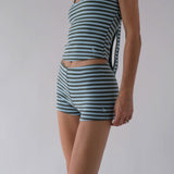 Stretch Halter in Aqua Stripe