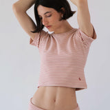 Stretch Tee in Strawberry