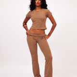Stretch Tee in Mocha