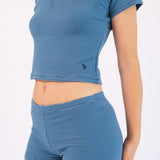 Stretch Tee in Blueberry