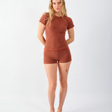 Stretch Tee in Crimson
