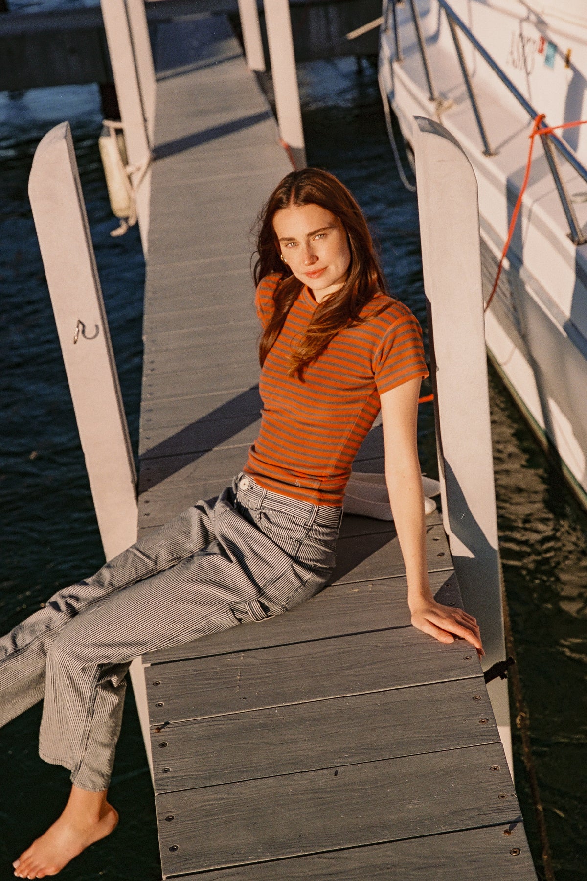 Stretch Tee in Crimson