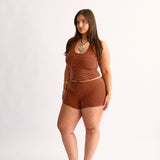Stretch Shorts in Umber Stripe
