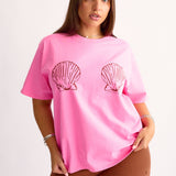 Shell Boyfriend Tee in Pink