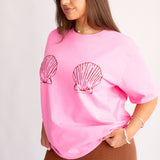 Shell Boyfriend Tee in Pink