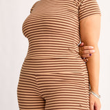 Stretch Tee in Mocha (Aus)