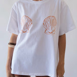 Shell Boyfriend Tee in White