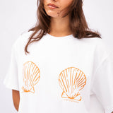Shell Boyfriend Tee in White