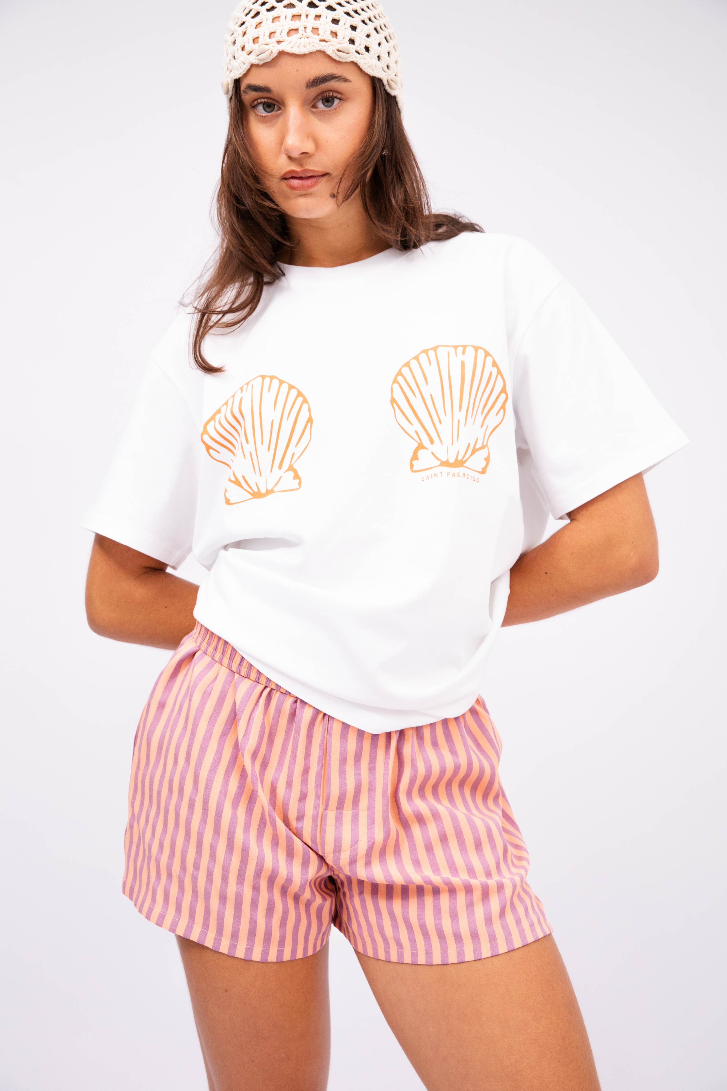 Shell Boyfriend Tee in White