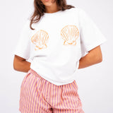 Shell Boyfriend Tee in White