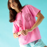 Shell Boyfriend Tee in Pink