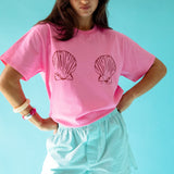 Shell Boyfriend Tee in Pink