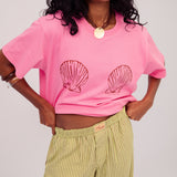 Shell Boyfriend Tee in Pink