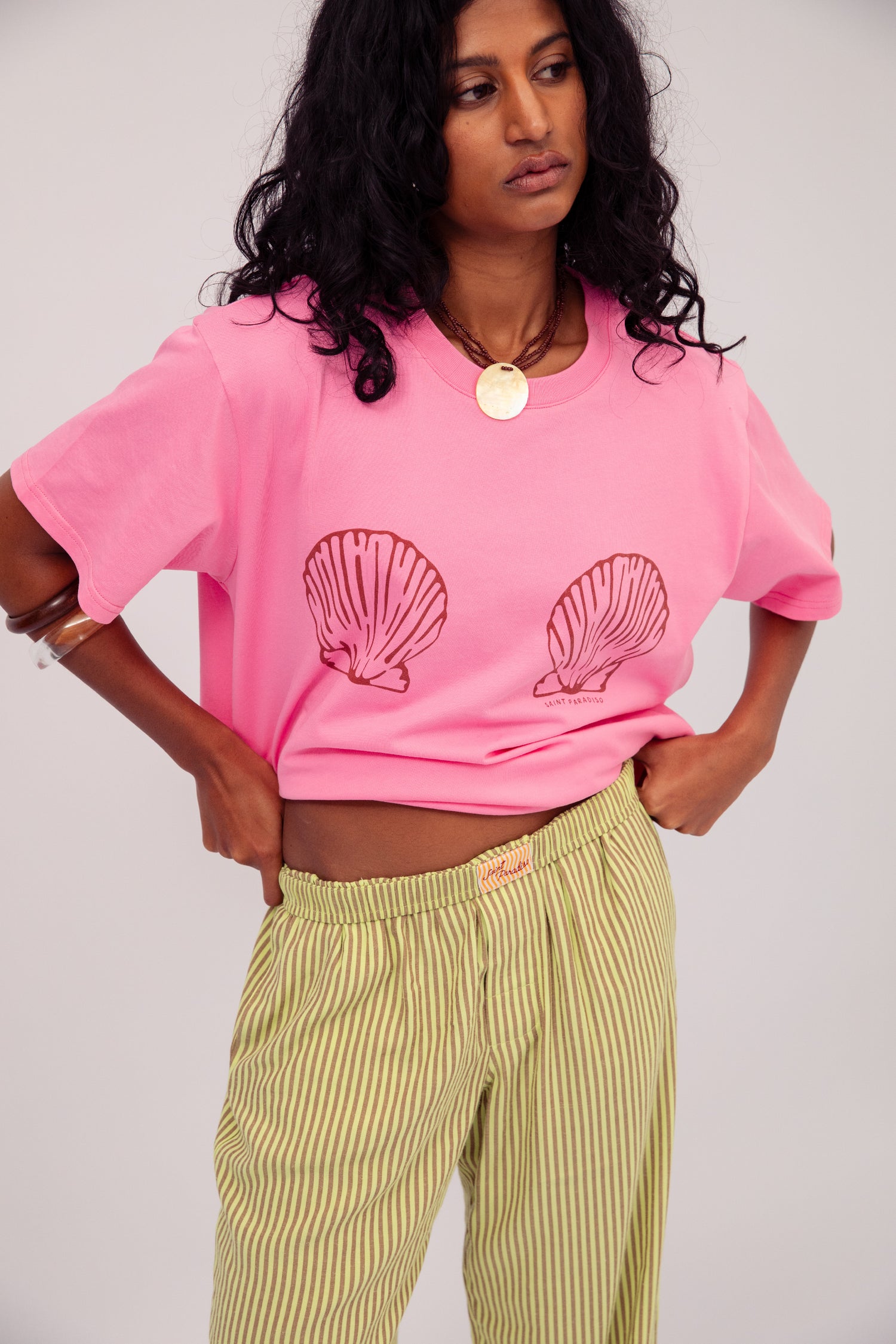 Shell Boyfriend Tee in Pink
