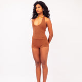 Stretch Shorts in Umber Stripe