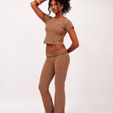 Stretch Tee in Mocha