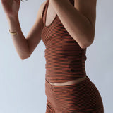 Stretch Shorts in Umber Stripe
