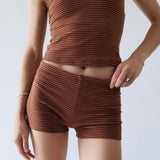 Stretch Shorts in Umber Stripe