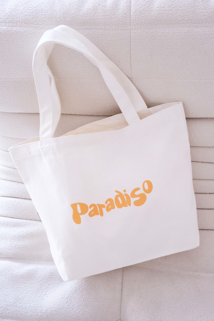 Paradiso Tote in Off-White & Orange