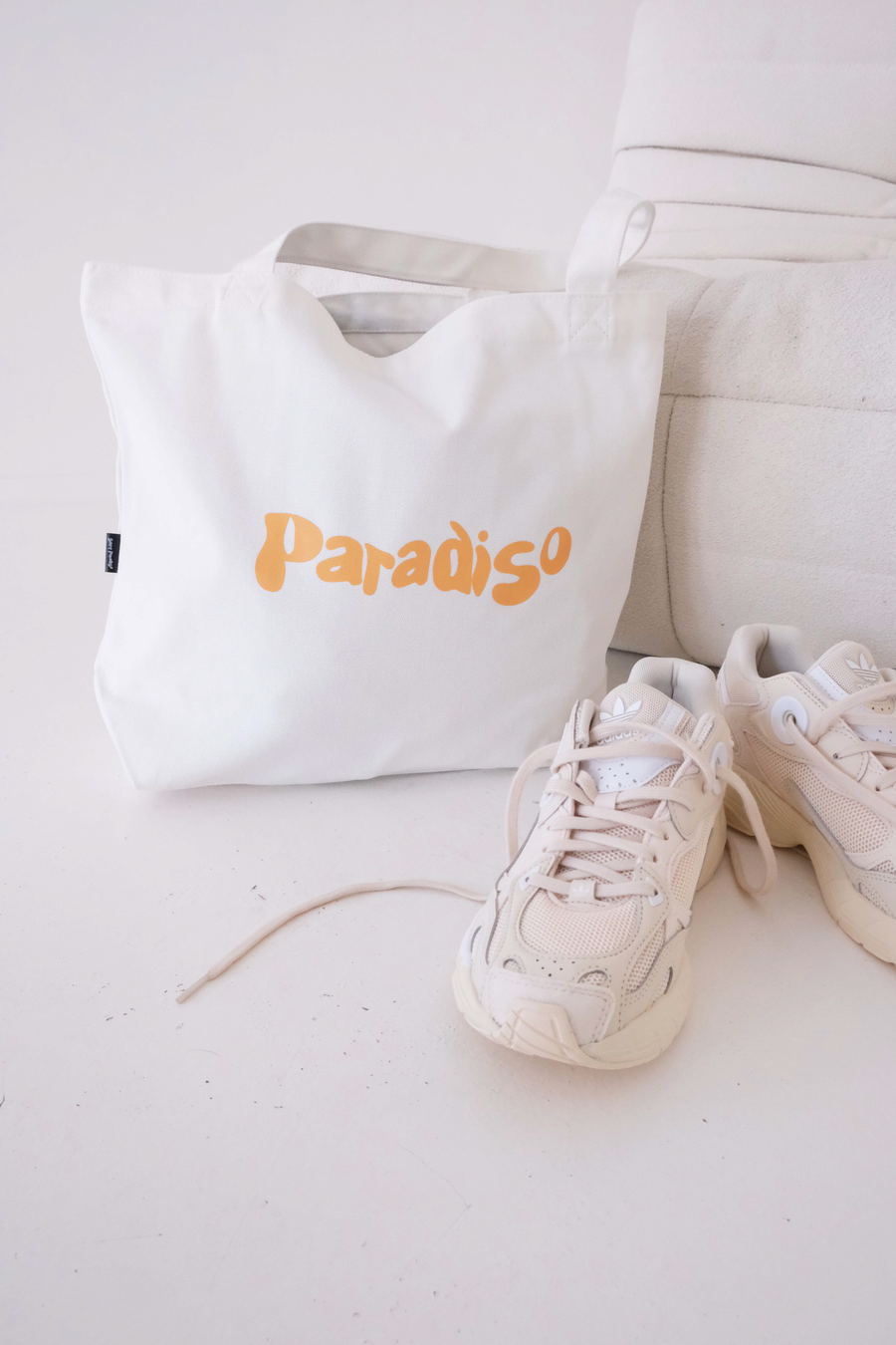 Paradiso Tote in Off-White & Orange
